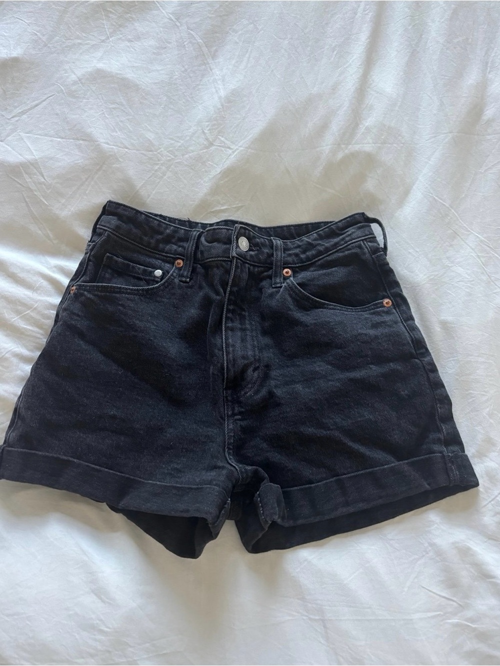 Black Mom Shorts High Waist Denim Size 4